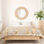 Posey - gold and sage Duvet Cover Gallery Image 3