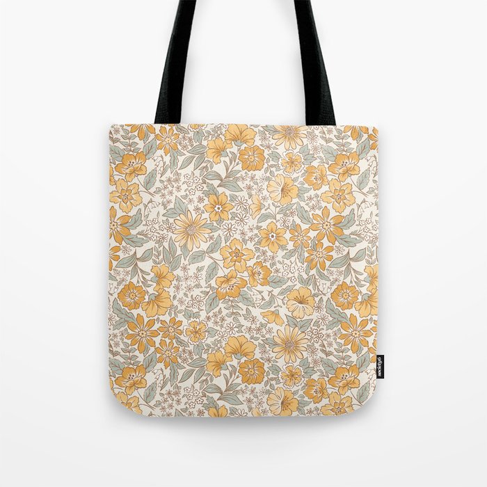 Posey - gold and sage Tote Bag Gallery Image 1