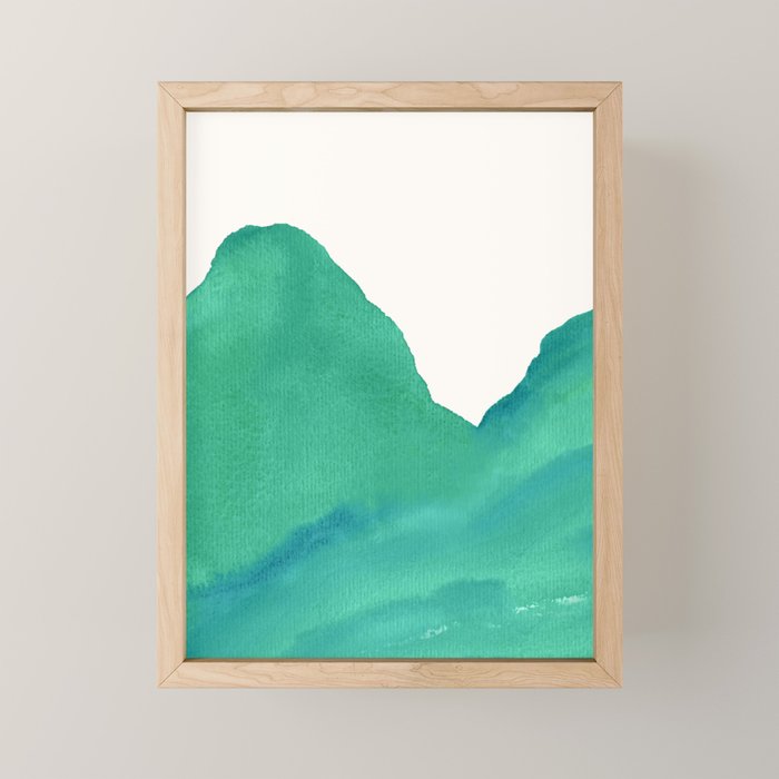 Mountains - Minimalist Watercolor Mini Art Print Gallery Image 1