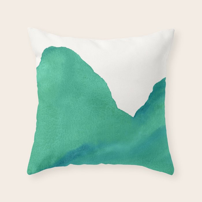 Mountains - Minimalist Watercolor Throw Pillow Gallery Image 1