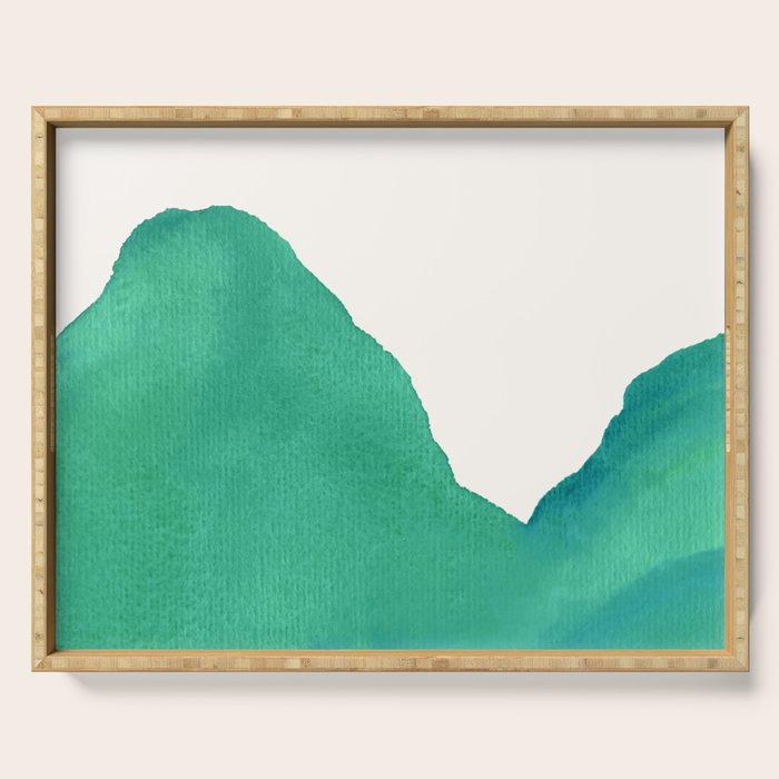 Mountains - Minimalist Watercolor Serving Tray Gallery Image 1
