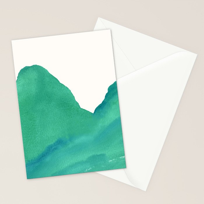 Mountains - Minimalist Watercolor Stationery Card Gallery Image 2