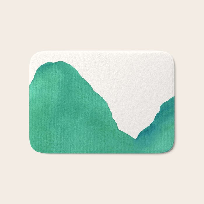 Mountains - Minimalist Watercolor Bath Mat Gallery Image 1