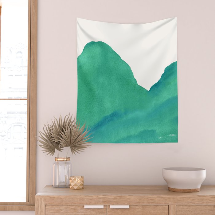 Mountains - Minimalist Watercolor Wall Tapestry Gallery Image 2