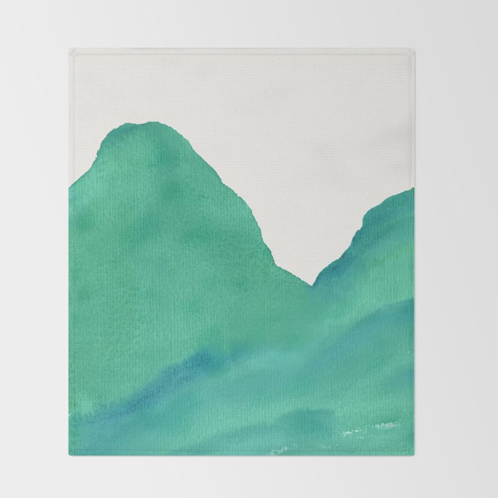 Mountains - Minimalist Watercolor Throw Blanket Gallery Image 2