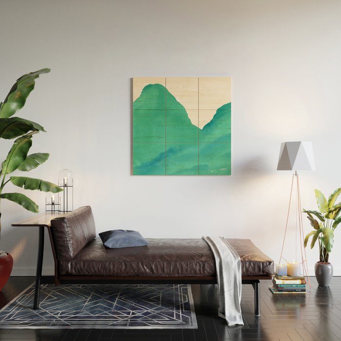 Mountains - Minimalist Watercolor Wood Wall Art Gallery Image 2