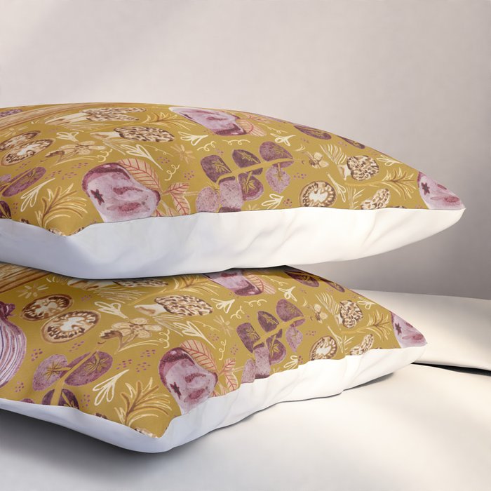 Garden Vegetables & Fresh Fruit in Harvest Yellow Pillow Sham Gallery Image 3