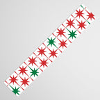 Atomic Age 1950s Retro Vintage Mid-Century Starburst Pattern in Christmas Red Green White Table Runner Gallery Image 3
