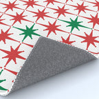 Atomic Age 1950s Retro Vintage Mid-Century Starburst Pattern in Christmas Red Green White Rug Gallery Image 4