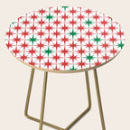 Atomic Age 1950s Retro Vintage Mid-Century Starburst Pattern in Christmas Red Green White Side Table Gallery Image 2