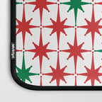 Atomic Age 1950s Retro Vintage Mid-Century Starburst Pattern in Christmas Red Green White Laptop Sleeve Gallery Image 3