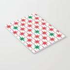 Atomic Age 1950s Retro Vintage Mid-Century Starburst Pattern in Christmas Red Green White Notebook Gallery Image 3