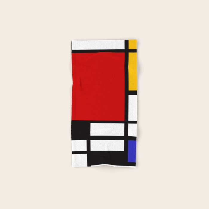 Piet Mondrian - Composition with Red, Yellow, and Blue 1942 Artwork Bath Towel Gallery Image 1