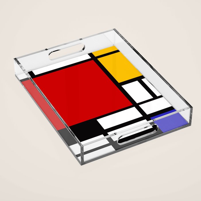 Piet Mondrian - Composition with Red, Yellow, and Blue 1942 Artwork Acrylic Tray Gallery Image 1