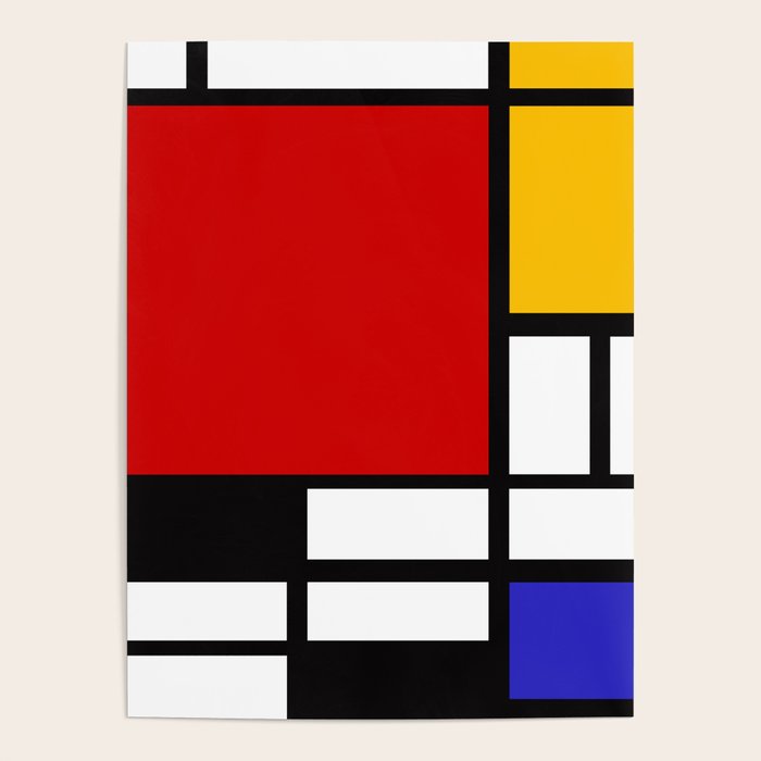 Piet Mondrian - Composition with Red, Yellow, and Blue 1942 Artwork Poster Gallery Image 4