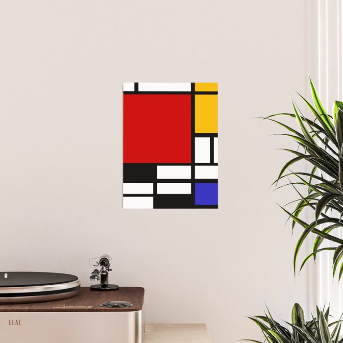 Piet Mondrian - Composition with Red, Yellow, and Blue 1942 Artwork Poster Gallery Image 2