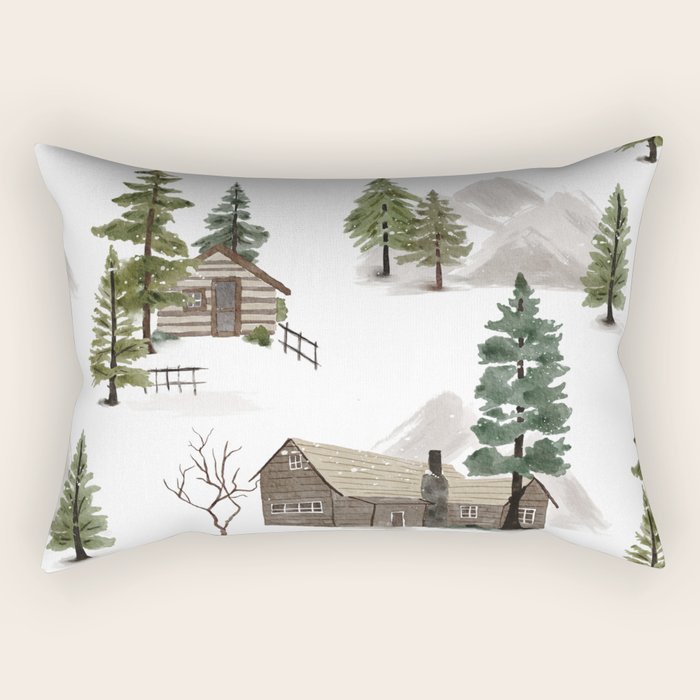 Cozy In Pines Rectangular Pillow Gallery Image 2