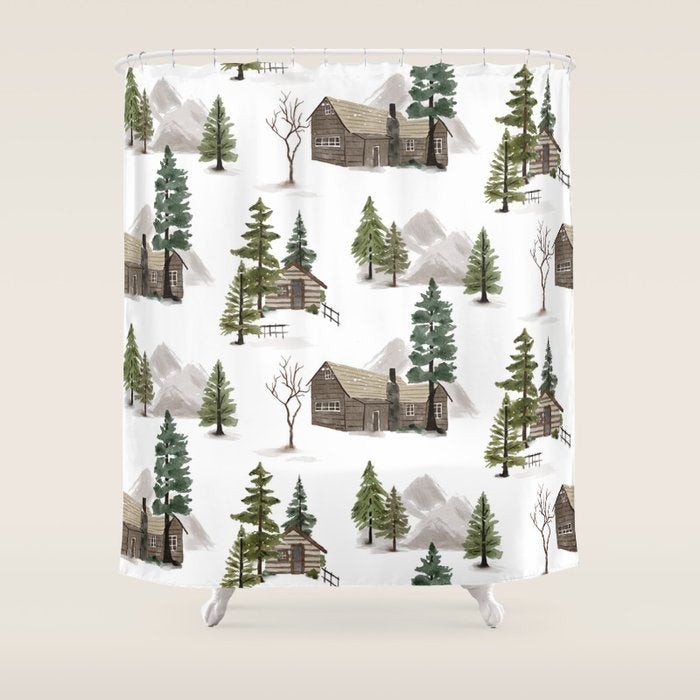Cozy In Pines Shower Curtain Gallery Image 1