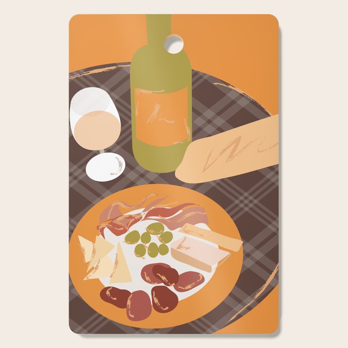 Charcuterie, Wine and Baguette Cutting Board Gallery Image 1