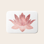 Pink Lotus Flower | Watercolor Texture Bath Mat Gallery Image 1