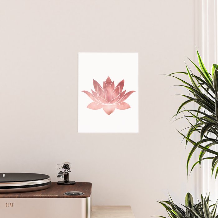 Pink Lotus Flower | Watercolor Texture Poster Gallery Image 2