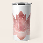 Pink Lotus Flower | Watercolor Texture Travel Mug Gallery Image 1