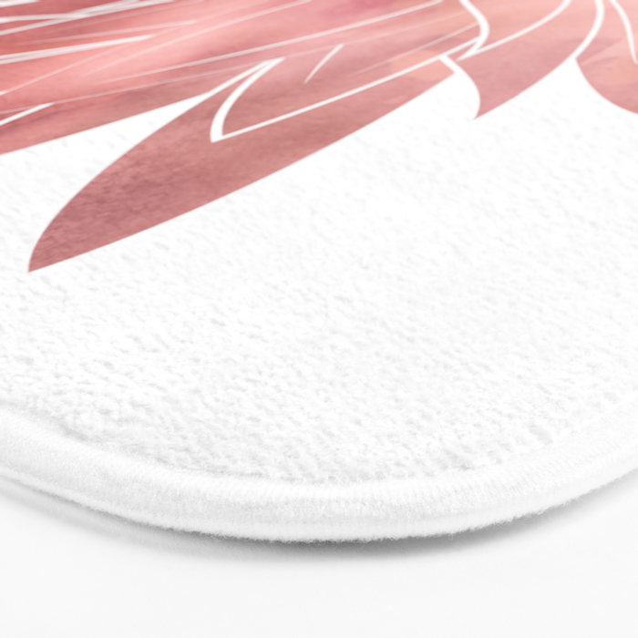 Pink Lotus Flower | Watercolor Texture Bath Mat Gallery Image 3