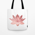 Pink Lotus Flower | Watercolor Texture Tote Bag Gallery Image 1