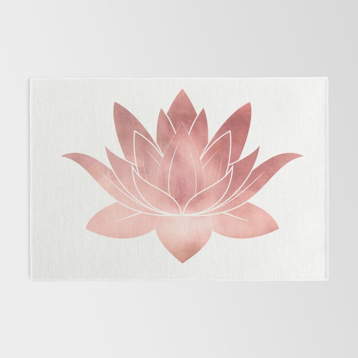 Pink Lotus Flower | Watercolor Texture Rug Gallery Image 2