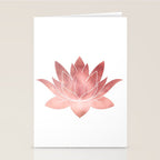 Pink Lotus Flower | Watercolor Texture Stationery Card Gallery Image 2