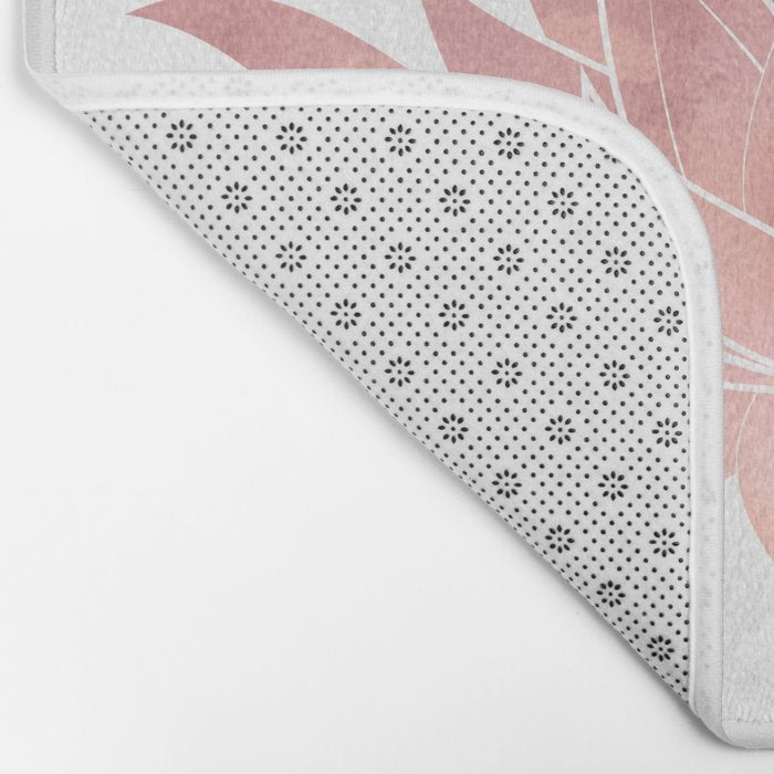 Pink Lotus Flower | Watercolor Texture Bath Mat Gallery Image 2