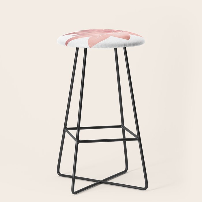 Pink Lotus Flower | Watercolor Texture Stool Gallery Image 1