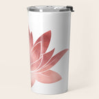 Pink Lotus Flower | Watercolor Texture Travel Mug Gallery Image 2