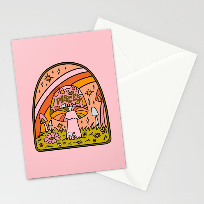 Pisces Mushroom Stationery Card Gallery Image 2