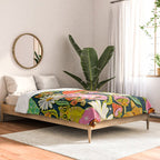 Kittens & Shrooms - Electric on Navy Comforter Gallery Image 2