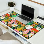 Kittens & Shrooms - Electric on Navy Desk Mat Gallery Image 2