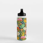 Kittens & Shrooms - Electric on Navy Water Bottle Gallery Image 3