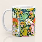 Kittens & Shrooms - Electric on Navy Coffee Mug Gallery Image 3