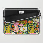 Kittens & Shrooms - Electric on Navy Laptop Sleeve Gallery Image 2