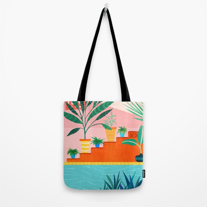 Costa Rica Poolside Landscape Tote Bag Gallery Image 2