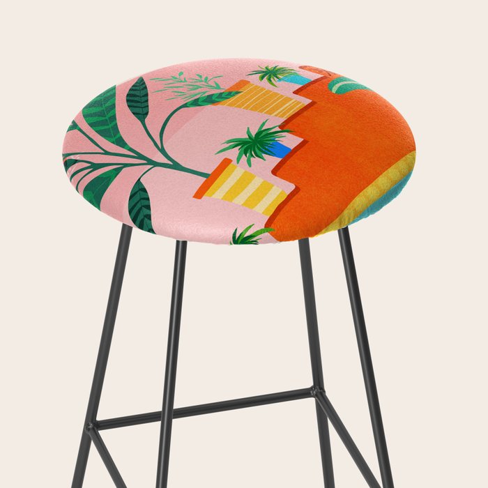 Costa Rica Poolside Landscape Stool Gallery Image 2