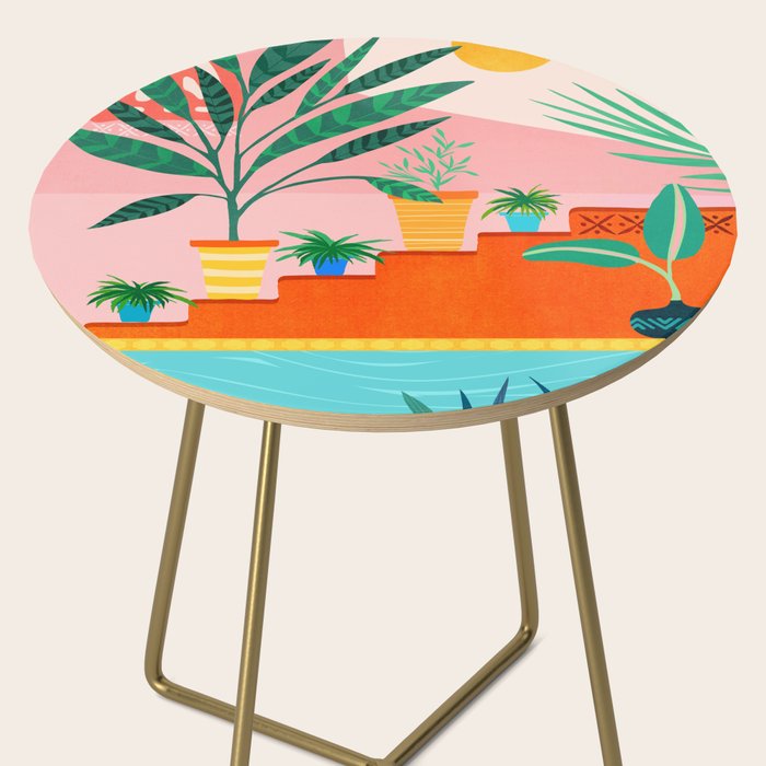 Costa Rica Poolside Landscape Side Table Gallery Image 2