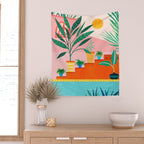 Costa Rica Poolside Landscape Wall Tapestry Gallery Image 2