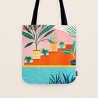 Costa Rica Poolside Landscape Tote Bag Gallery Image 1