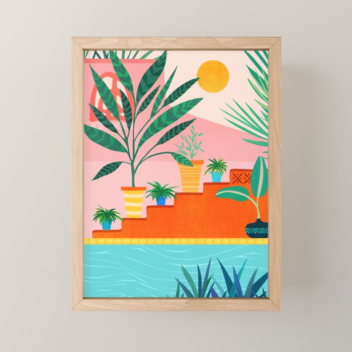Costa Rica Poolside Landscape Mini Art Print Gallery Image 1