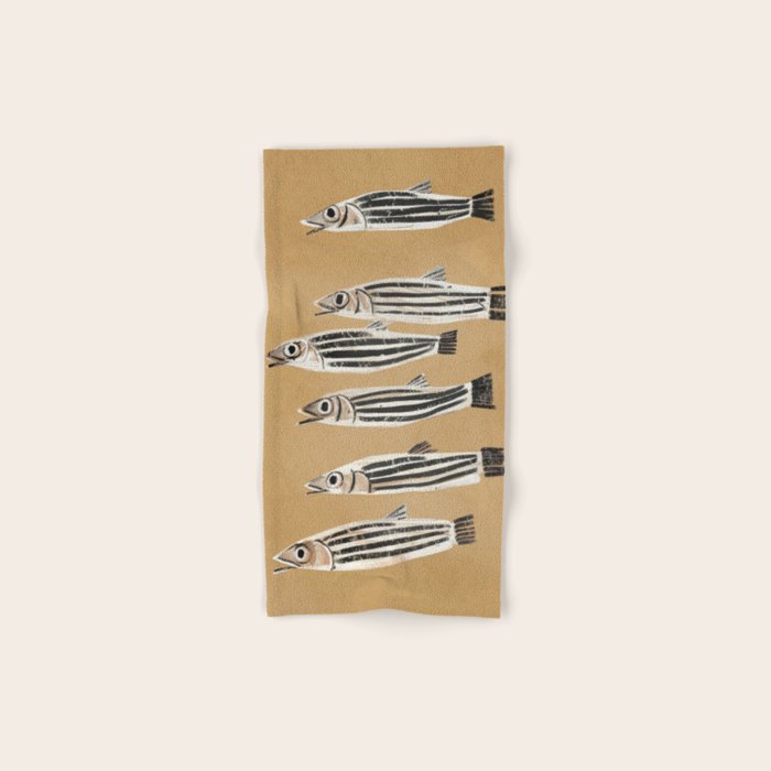 Minimal Fish Study Bath Towel Gallery Image 1