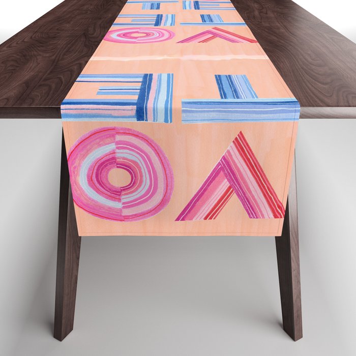 Vote Hand Lettering on Peach Watercolor Background Table Runner Gallery Image 1
