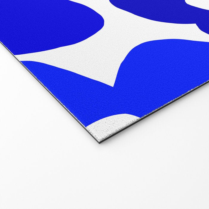 Large Blue Retro Flowers White Background Fresh Blue And White  #decor #society6 #buyart Welcome Mat Gallery Image 2