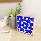 Large Blue Retro Flowers White Background Fresh Blue And White  #decor #society6 #buyart Mini Art Print Gallery Image 2