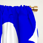 Large Blue Retro Flowers White Background Fresh Blue And White  #decor #society6 #buyart Window Curtain Gallery Image 2